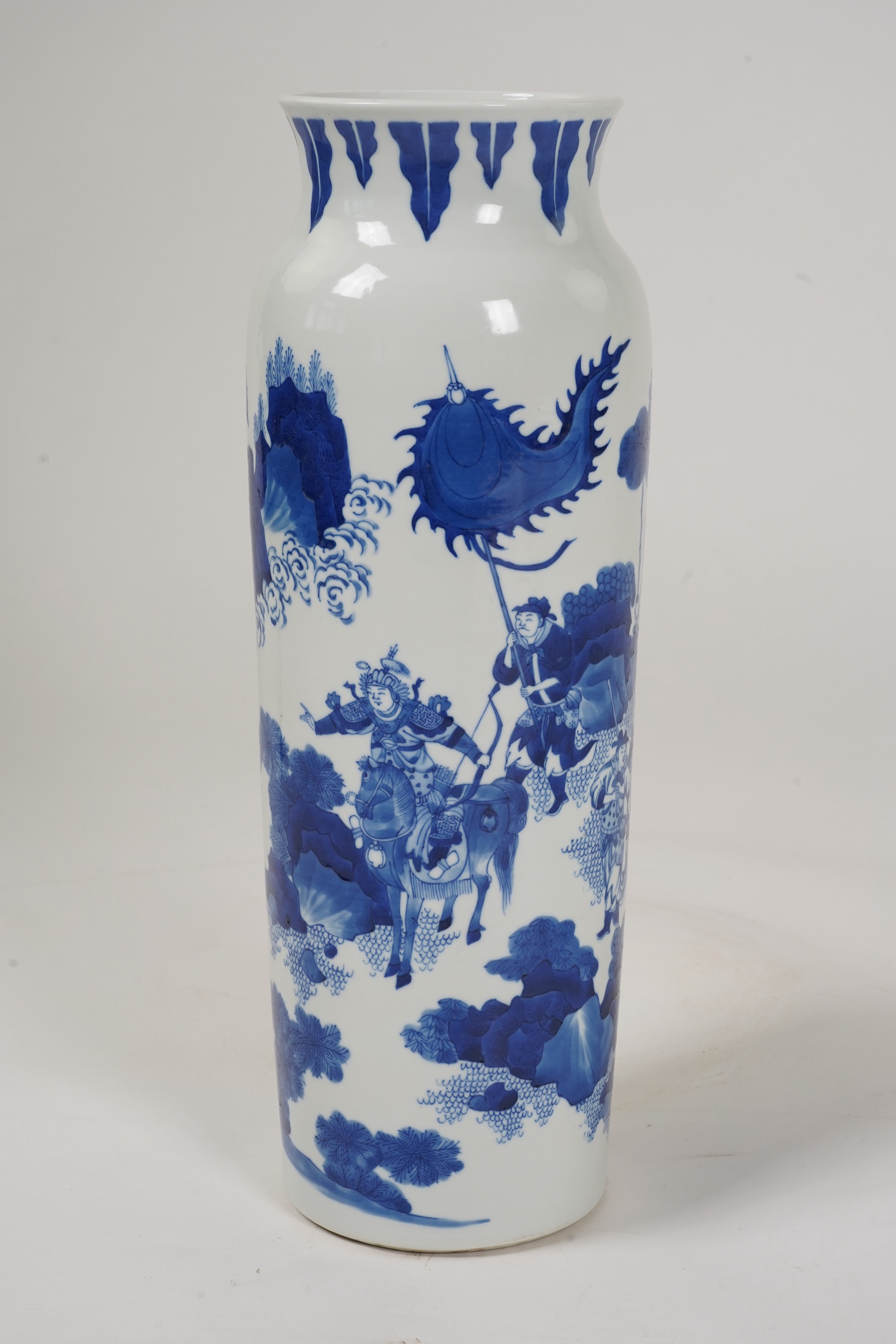 A Chinese blue and white ‘Tan Zi’ rolwagen vase, probably Chongzhen period (1627-1644)